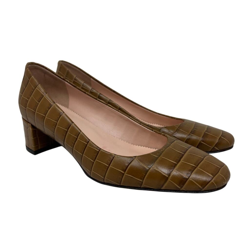 J.Crew Kate Croc Embossed Genuine Leather Pumps 6.5